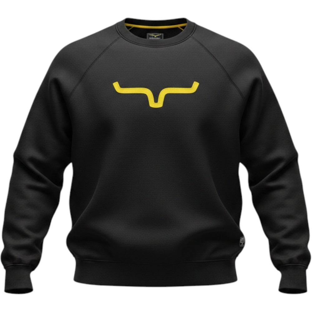 Kimes Ranch Mens Horns Logo Crewneck Sweatshirt Black Yellow Medium Pullover